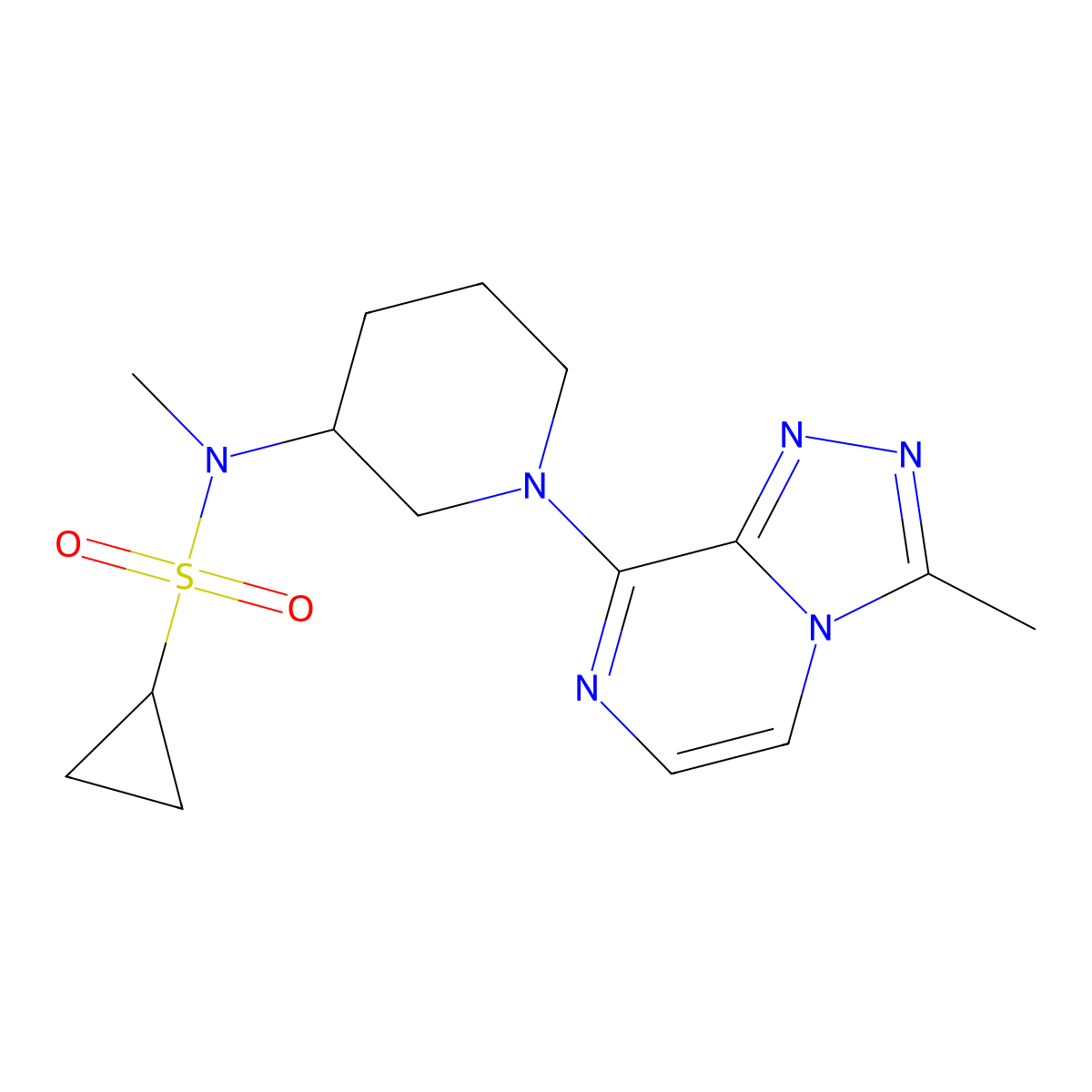 N-methyl-N-(1-{3-methyl-[1,2,4]triazolo[4,3-a]pyrazin-8-yl}piperidin-3-yl)cyclopropanesulfonamide molecular structure, CAS 2741957-41-3