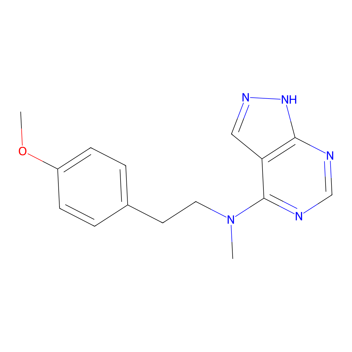 N-[2-(4-methoxyphenyl)ethyl]-N-methyl-1H-pyrazolo[3,4-d]pyrimidin-4-amine molecular structure, CAS 2741957-42-4