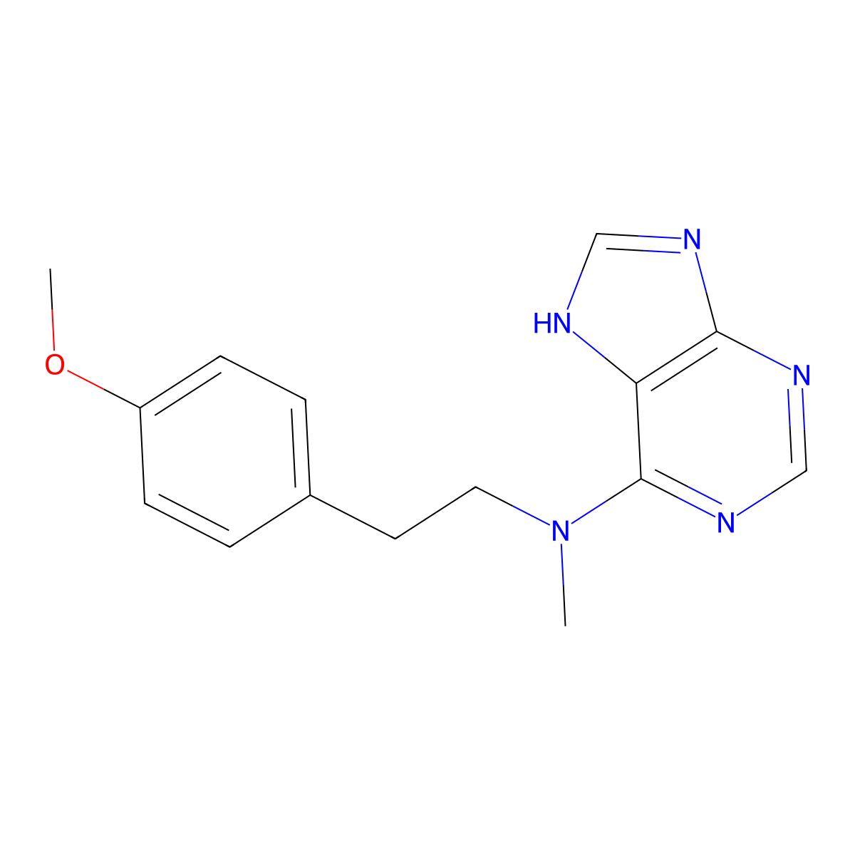 N-[2-(4-methoxyphenyl)ethyl]-N-methyl-9H-purin-6-amine molecular structure, CAS 2741957-88-8