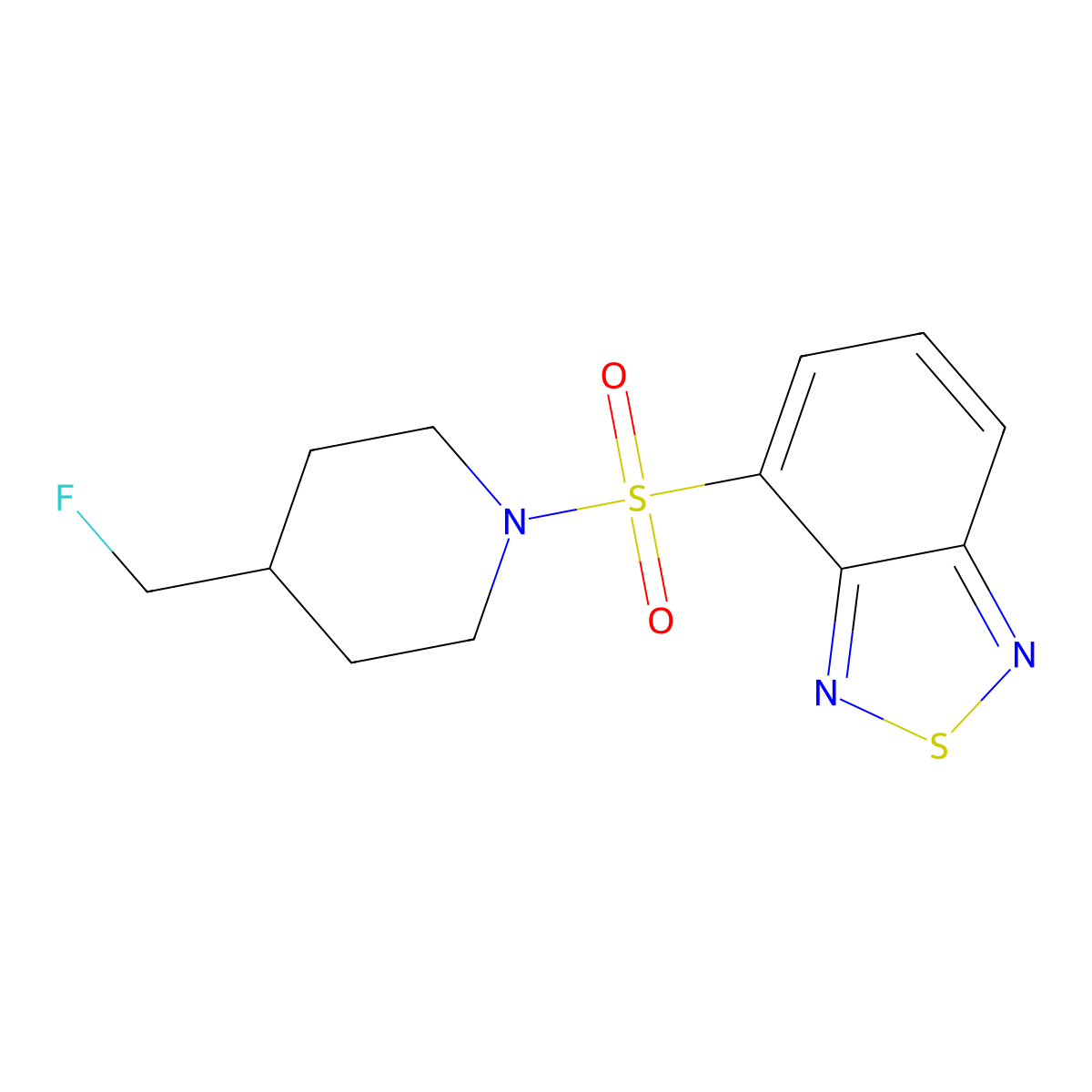 4-{[4-(Fluoromethyl)piperidin-1-yl]sulfonyl}-2,1,3-benzothiadiazole molecular structure, CAS 2741957-95-7