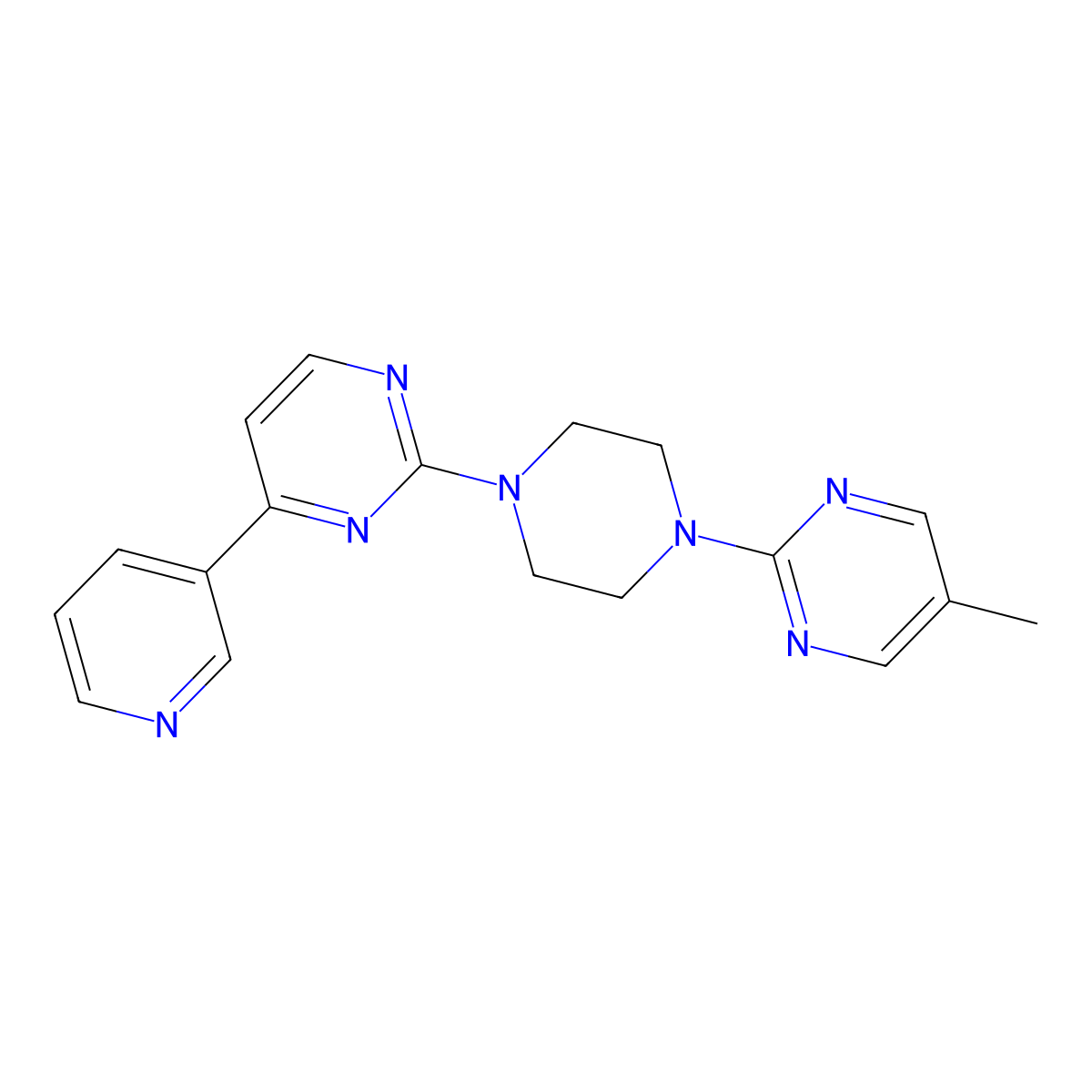 2-[4-(5-Methylpyrimidin-2-yl)piperazin-1-yl]-4-(pyridin-3-yl)pyrimidine molecular structure, CAS 2741957-98-0