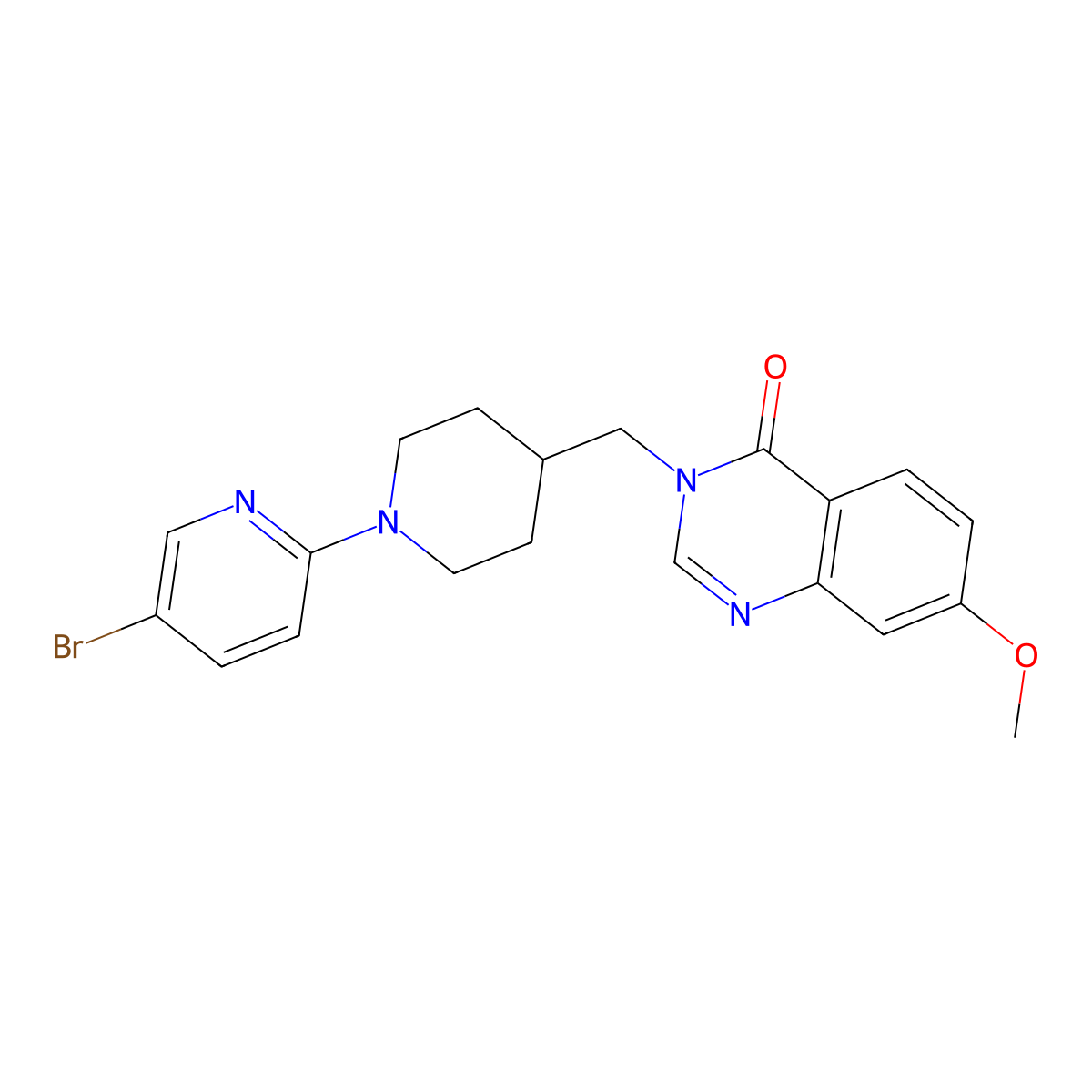 3-{[1-(5-Bromopyridin-2-yl)piperidin-4-yl]methyl}-7-methoxy-3,4-dihydroquinazolin-4-one molecular structure, CAS 2741958-16-5