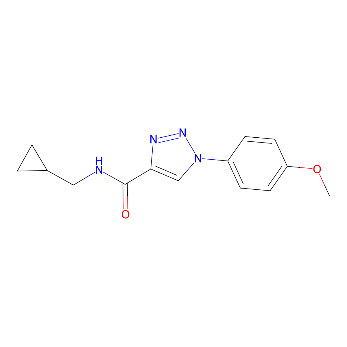 N-(cyclopropylmethyl)-1-(4-methoxyphenyl)-1H-1,2,3-triazole-4-carboxamide molecular structure, CAS 2741958-80-3