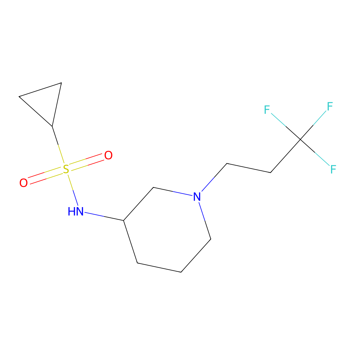 N-[1-(3,3,3-trifluoropropyl)piperidin-3-yl]cyclopropanesulfonamide molecular structure, CAS 2741958-81-4