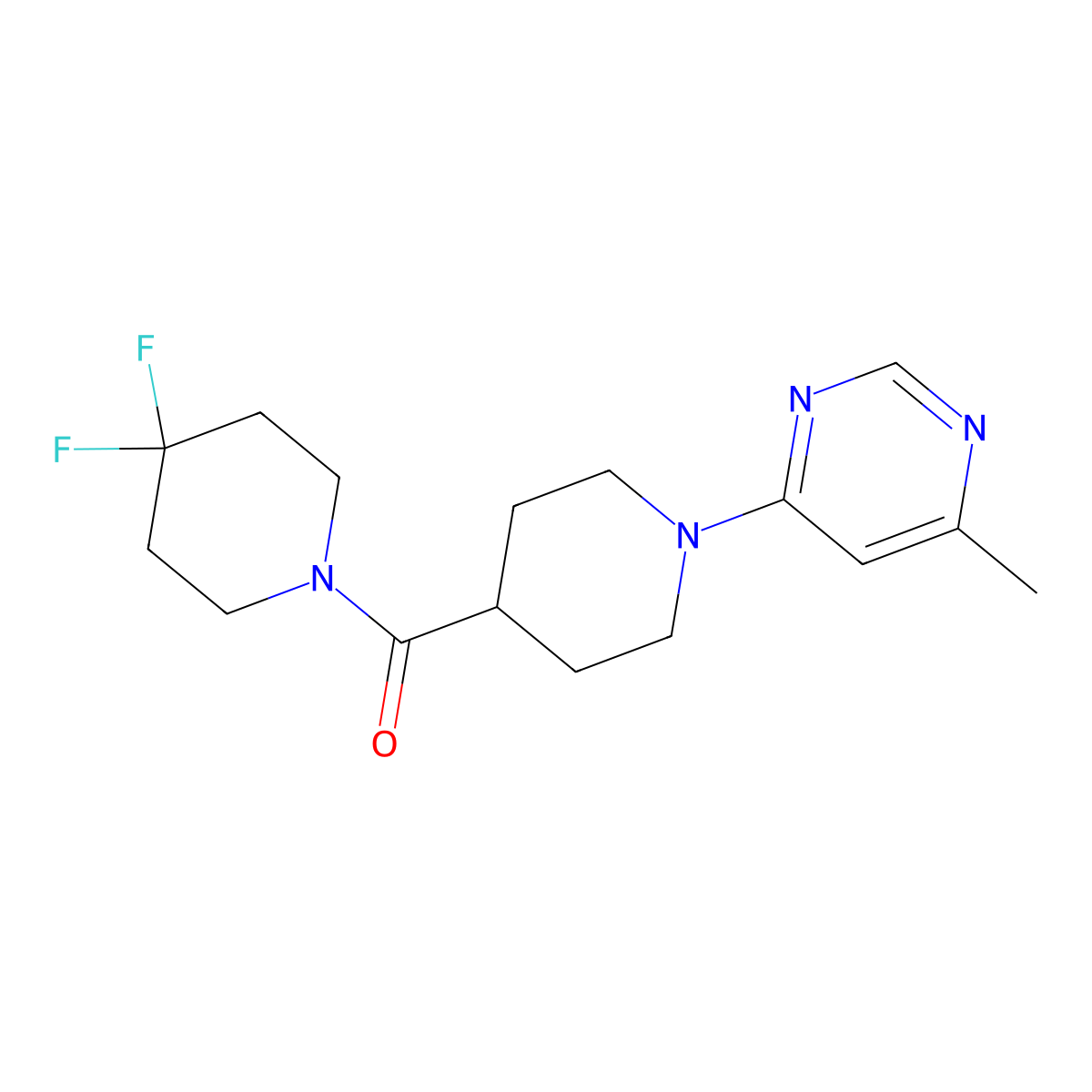 4-[4-(4,4-Difluoropiperidine-1-carbonyl)piperidin-1-yl]-6-methylpyrimidine molecular structure, CAS 2741958-85-8