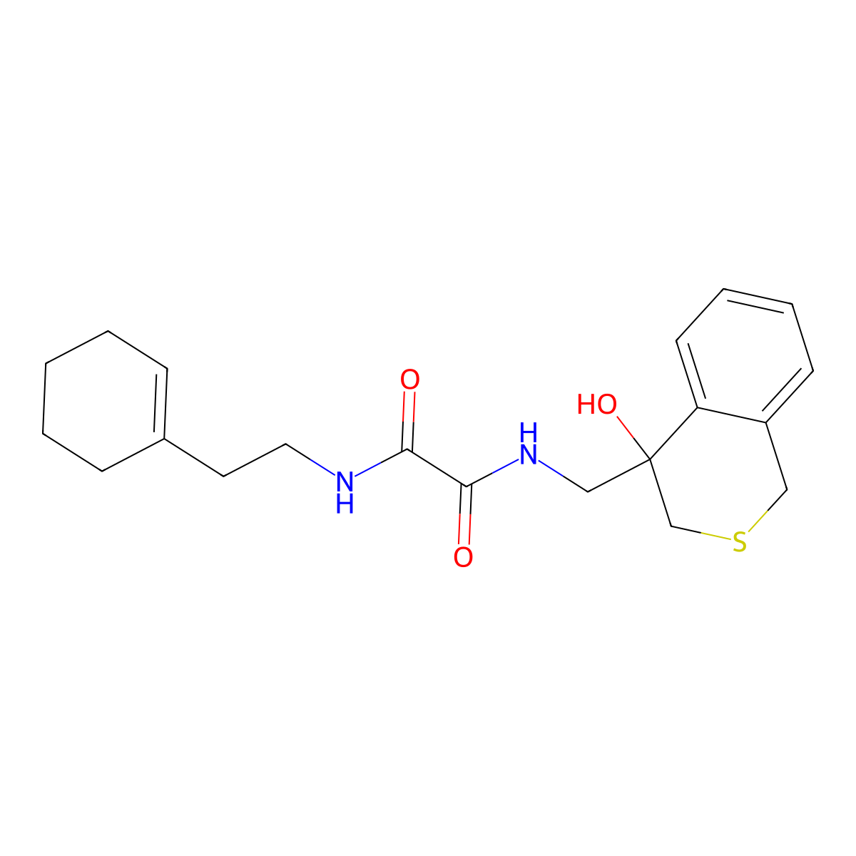 N'-[2-(cyclohex-1-en-1-yl)ethyl]-N-[(4-hydroxy-3,4-dihydro-1H-2-benzothiopyran-4-yl)methyl]ethanediamide molecular structure, CAS 2742005-70-3