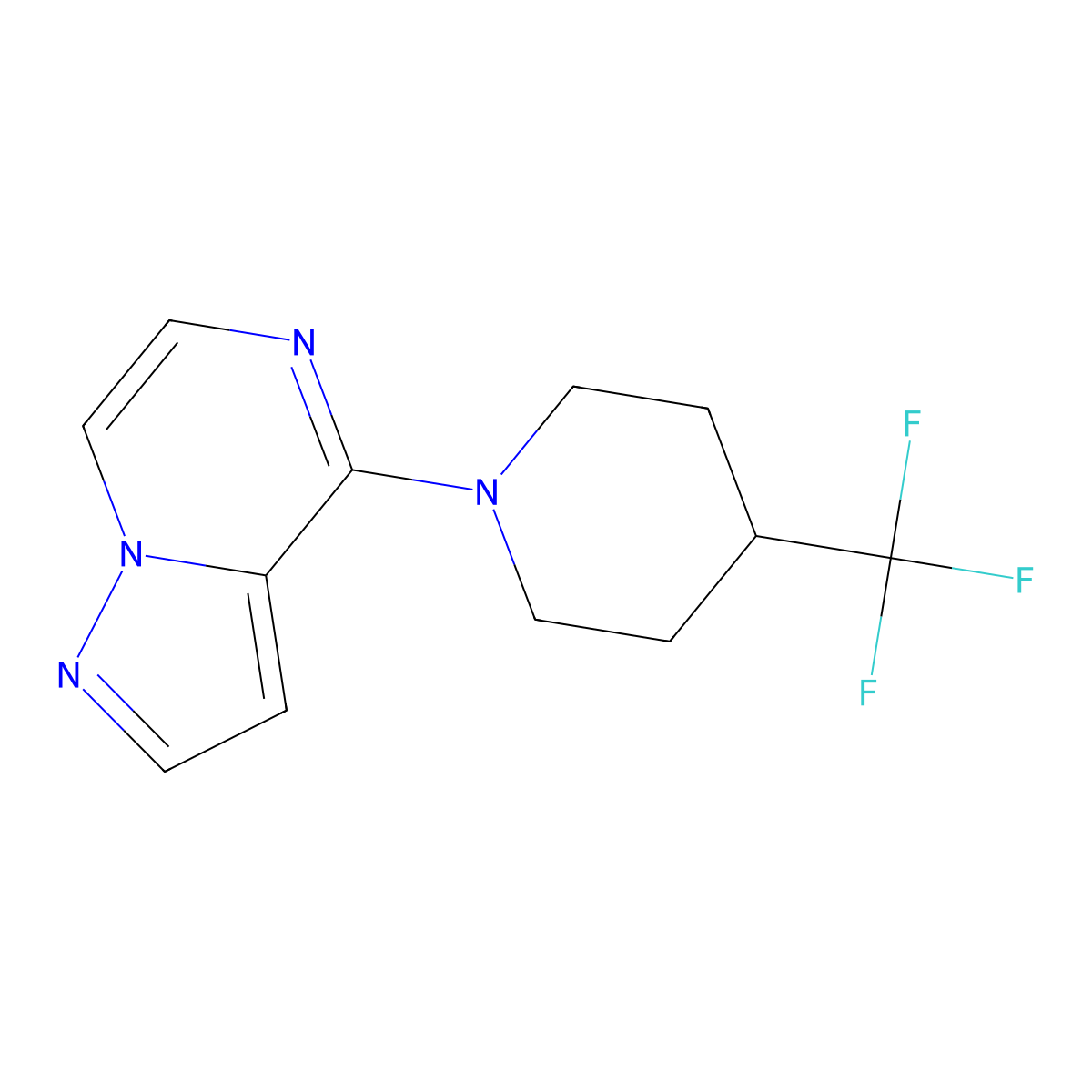 1-{Pyrazolo[1,5-a]pyrazin-4-yl}-4-(trifluoromethyl)piperidine molecular structure, CAS 2742005-83-8