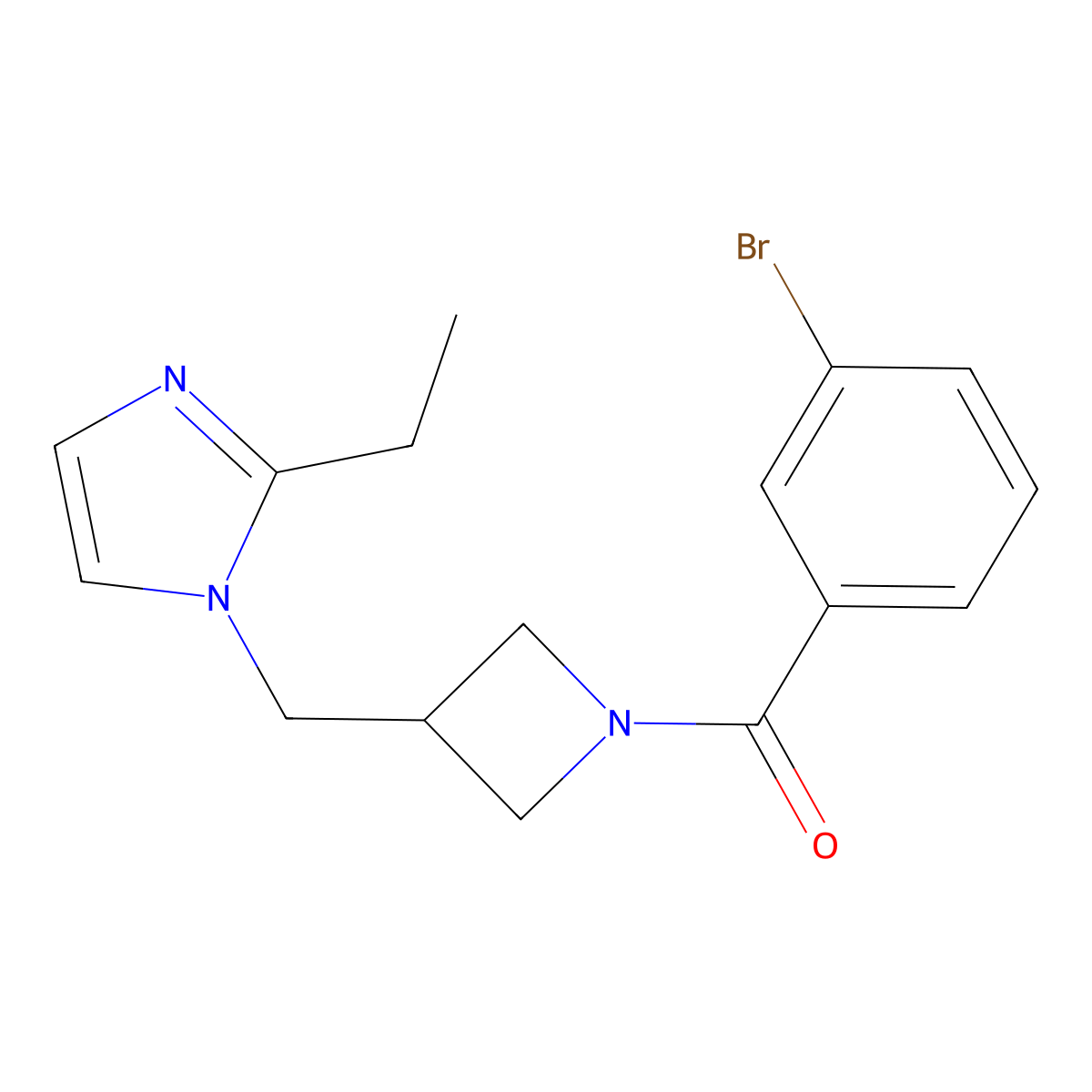 1-{[1-(3-bromobenzoyl)azetidin-3-yl]methyl}-2-ethyl-1H-imidazole molecular structure, CAS 2742005-87-2