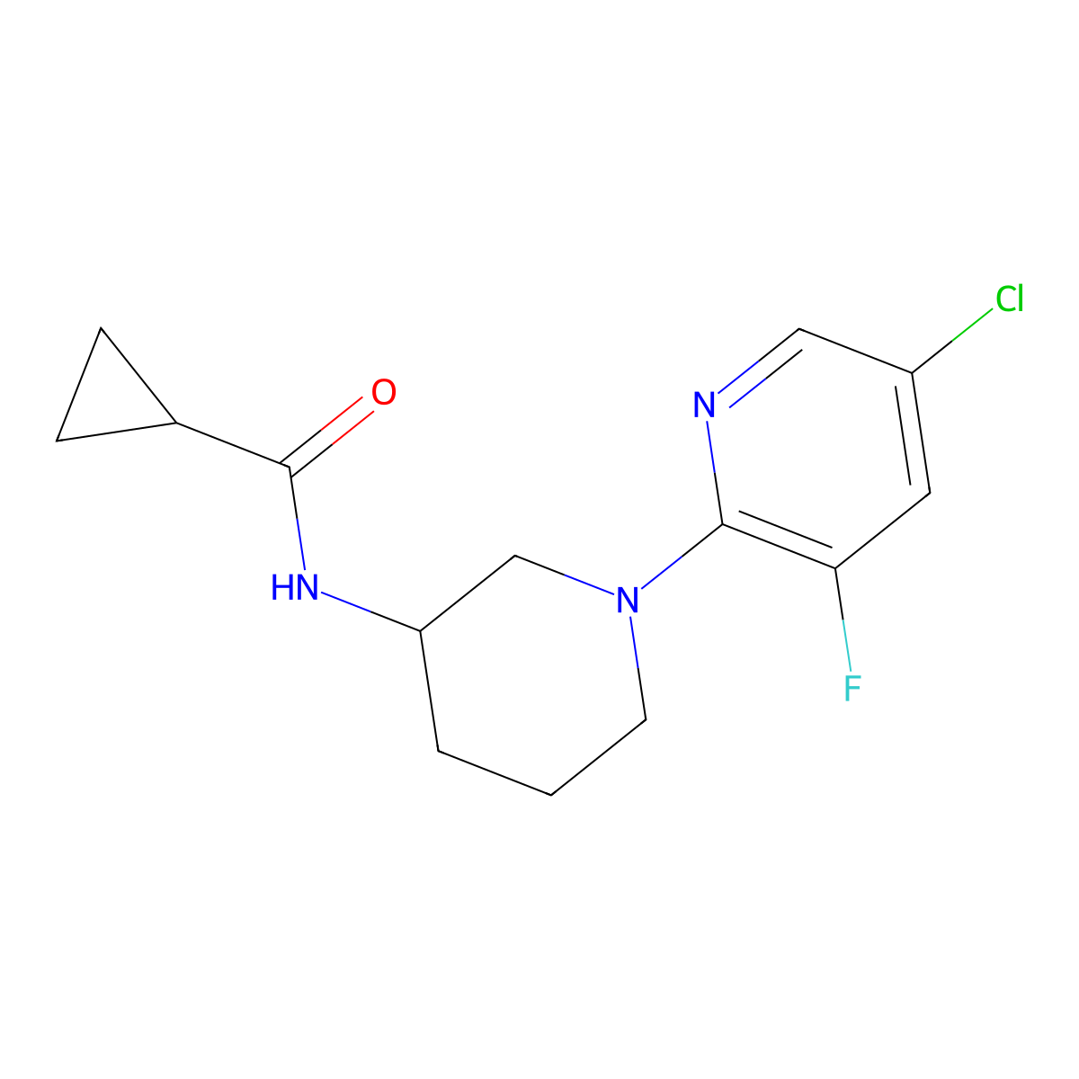 N-[1-(5-chloro-3-fluoropyridin-2-yl)piperidin-3-yl]cyclopropanecarboxamide molecular structure, CAS 2742006-07-9