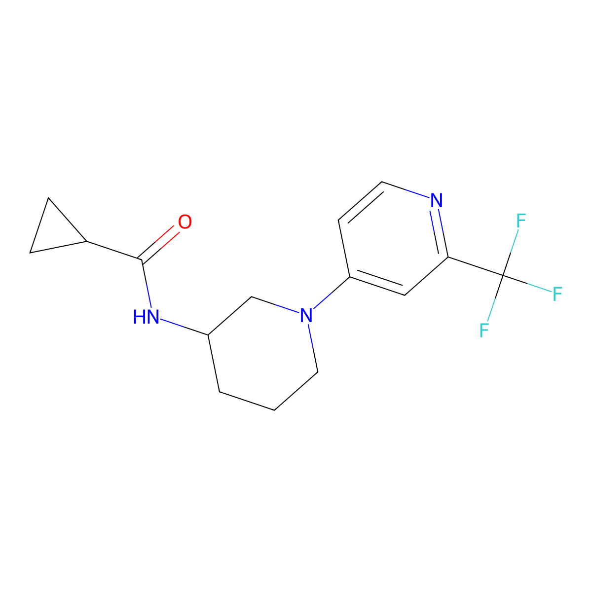 N-{1-[2-(trifluoromethyl)pyridin-4-yl]piperidin-3-yl}cyclopropanecarboxamide molecular structure, CAS 2742006-09-1