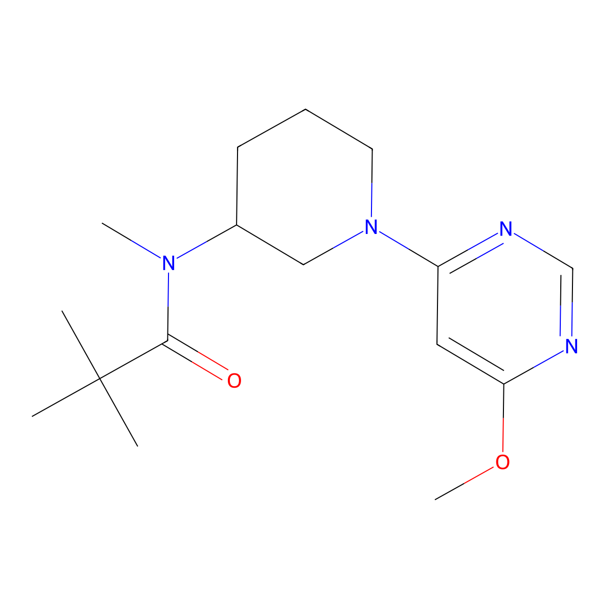 N-[1-(6-methoxypyrimidin-4-yl)piperidin-3-yl]-N,2,2-trimethylpropanamide molecular structure, CAS 2742006-11-5