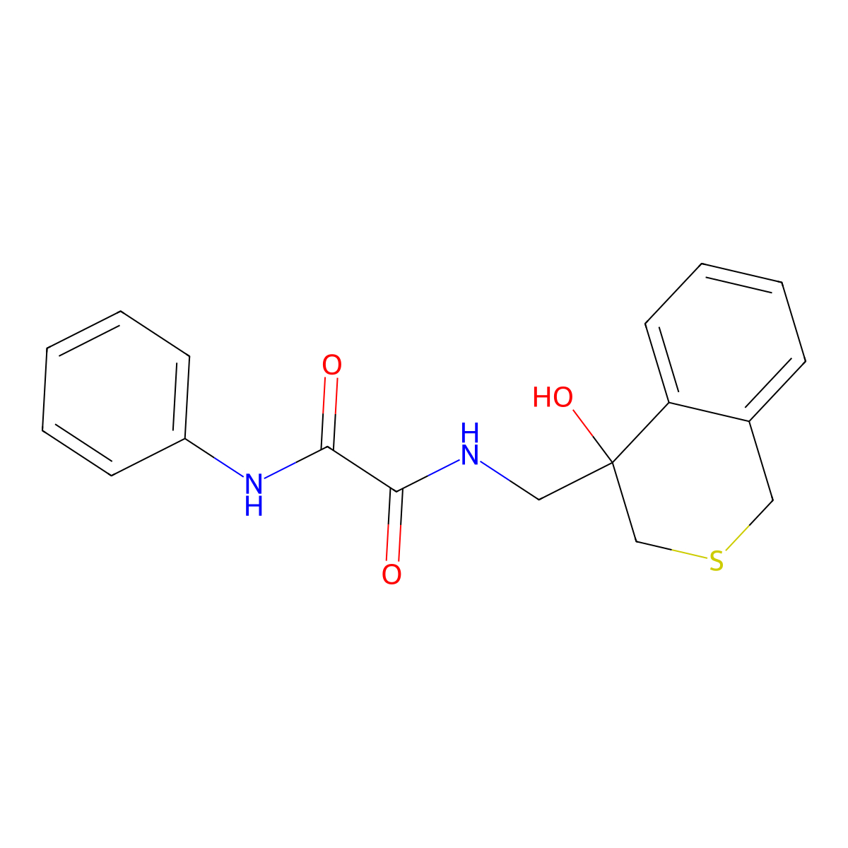 N-[(4-hydroxy-3,4-dihydro-1H-2-benzothiopyran-4-yl)methyl]-N'-phenylethanediamide molecular structure, CAS 2742006-19-3