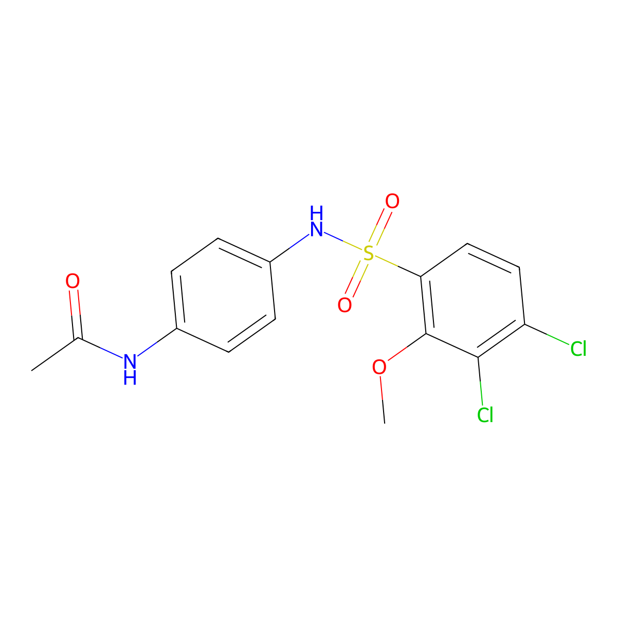 N-[4-(3,4-dichloro-2-methoxybenzenesulfonamido)phenyl]acetamide molecular structure, CAS 2742006-21-7