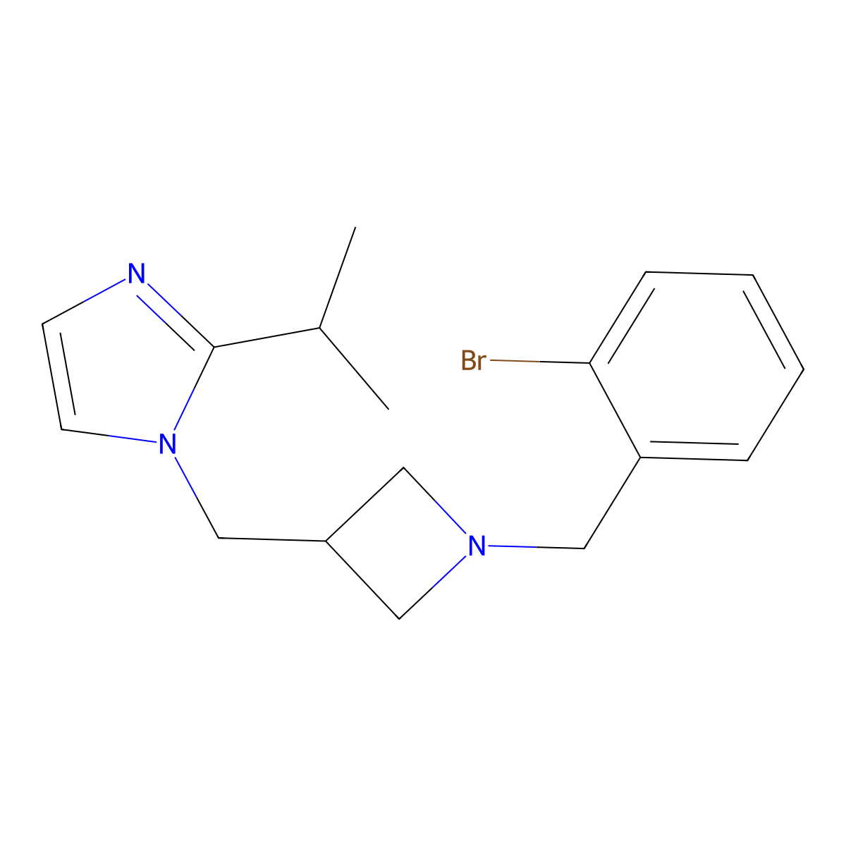 1-({1-[(2-bromophenyl)methyl]azetidin-3-yl}methyl)-2-(propan-2-yl)-1H-imidazole molecular structure, CAS 2742006-24-0