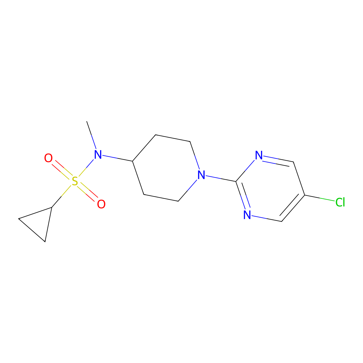 N-[1-(5-chloropyrimidin-2-yl)piperidin-4-yl]-N-methylcyclopropanesulfonamide molecular structure, CAS 2742006-47-7