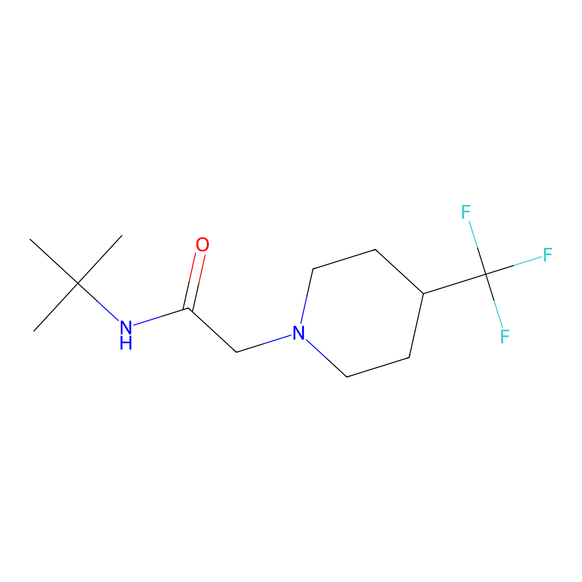 N-tert-butyl-2-[4-(trifluoromethyl)piperidin-1-yl]acetamide molecular structure, CAS 2742006-49-9