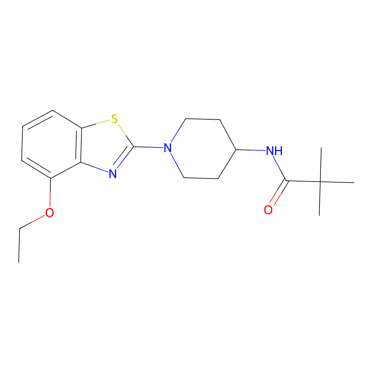 N-[1-(4-ethoxy-1,3-benzothiazol-2-yl)piperidin-4-yl]-2,2-dimethylpropanamide molecular structure, CAS 2742006-54-6