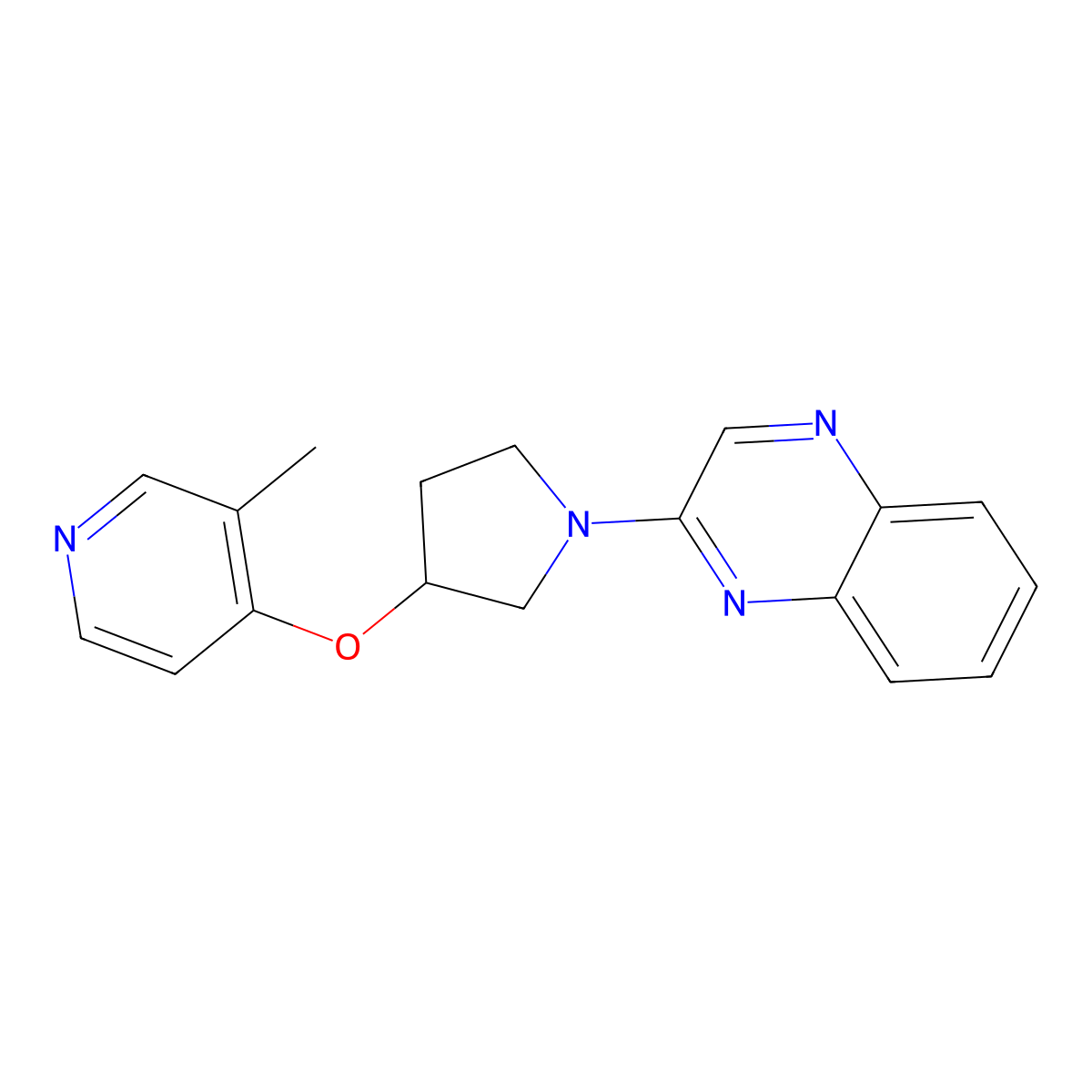 2-{3-[(3-Methylpyridin-4-yl)oxy]pyrrolidin-1-yl}quinoxaline molecular structure, CAS 2742006-71-7