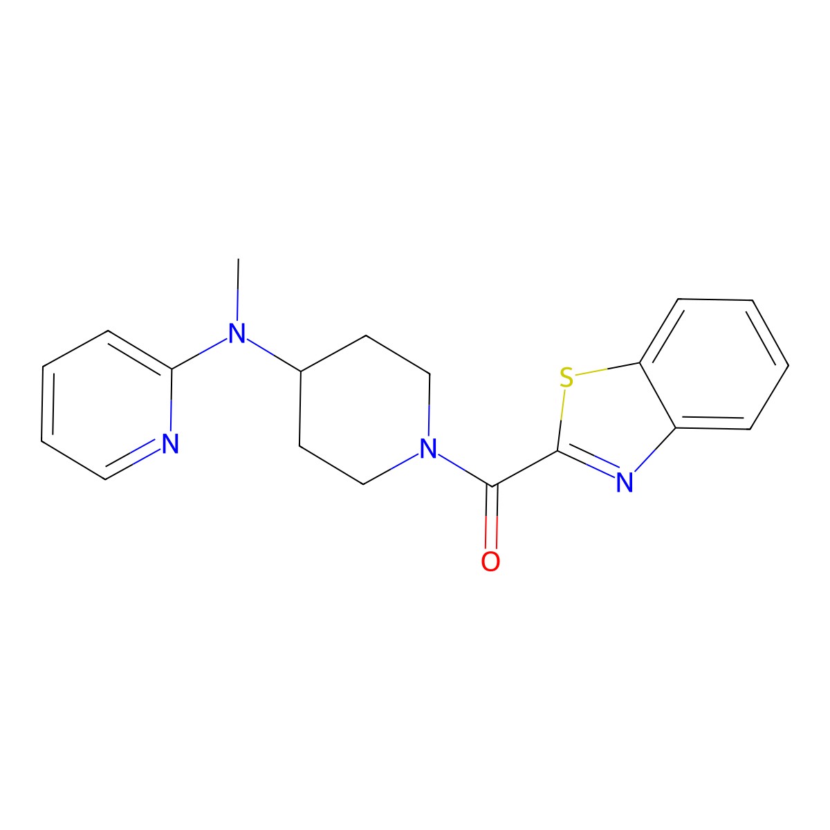N-[1-(1,3-benzothiazole-2-carbonyl)piperidin-4-yl]-N-methylpyridin-2-amine molecular structure, CAS 2742006-76-2