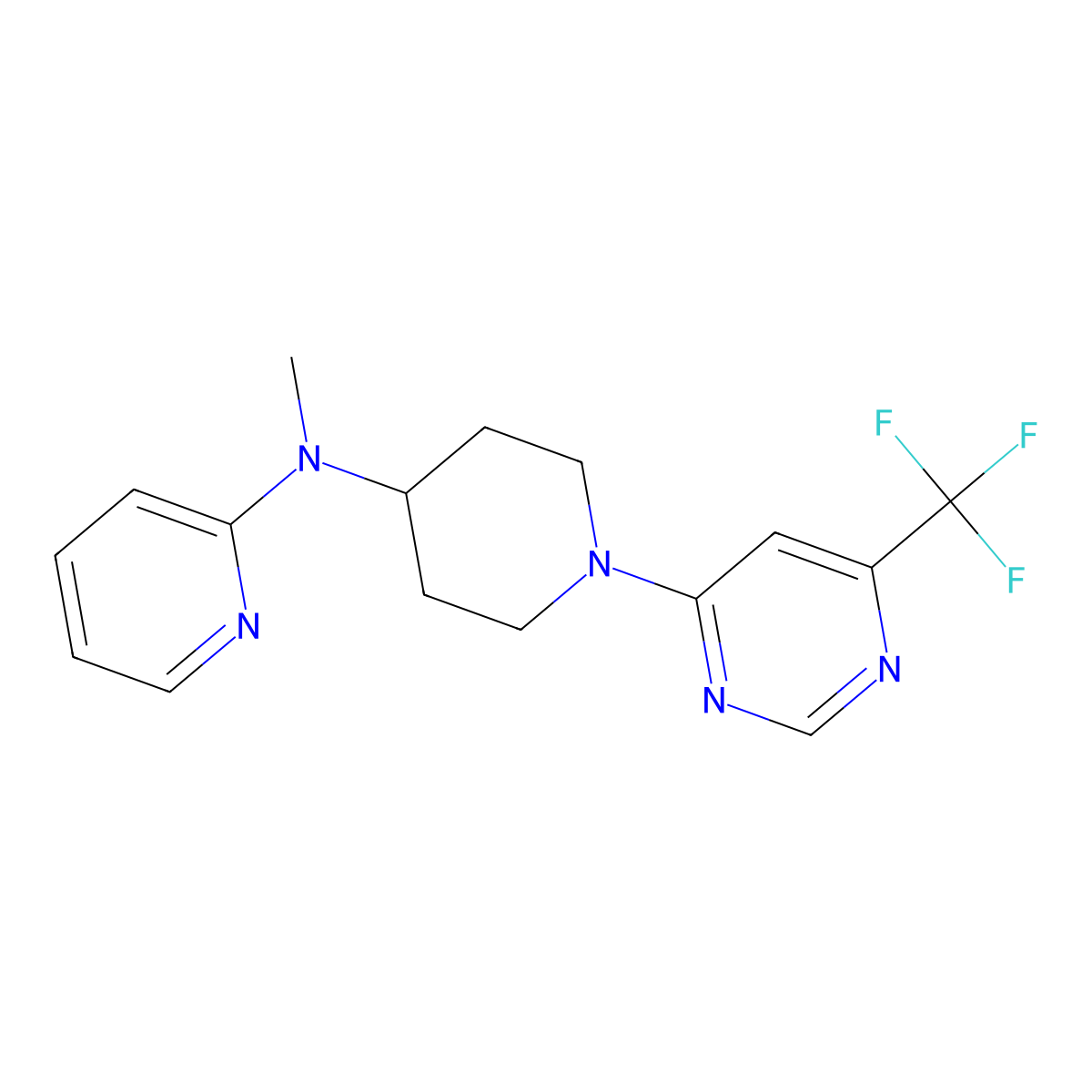 N-methyl-N-{1-[6-(trifluoromethyl)pyrimidin-4-yl]piperidin-4-yl}pyridin-2-amine molecular structure, CAS 2742006-88-6