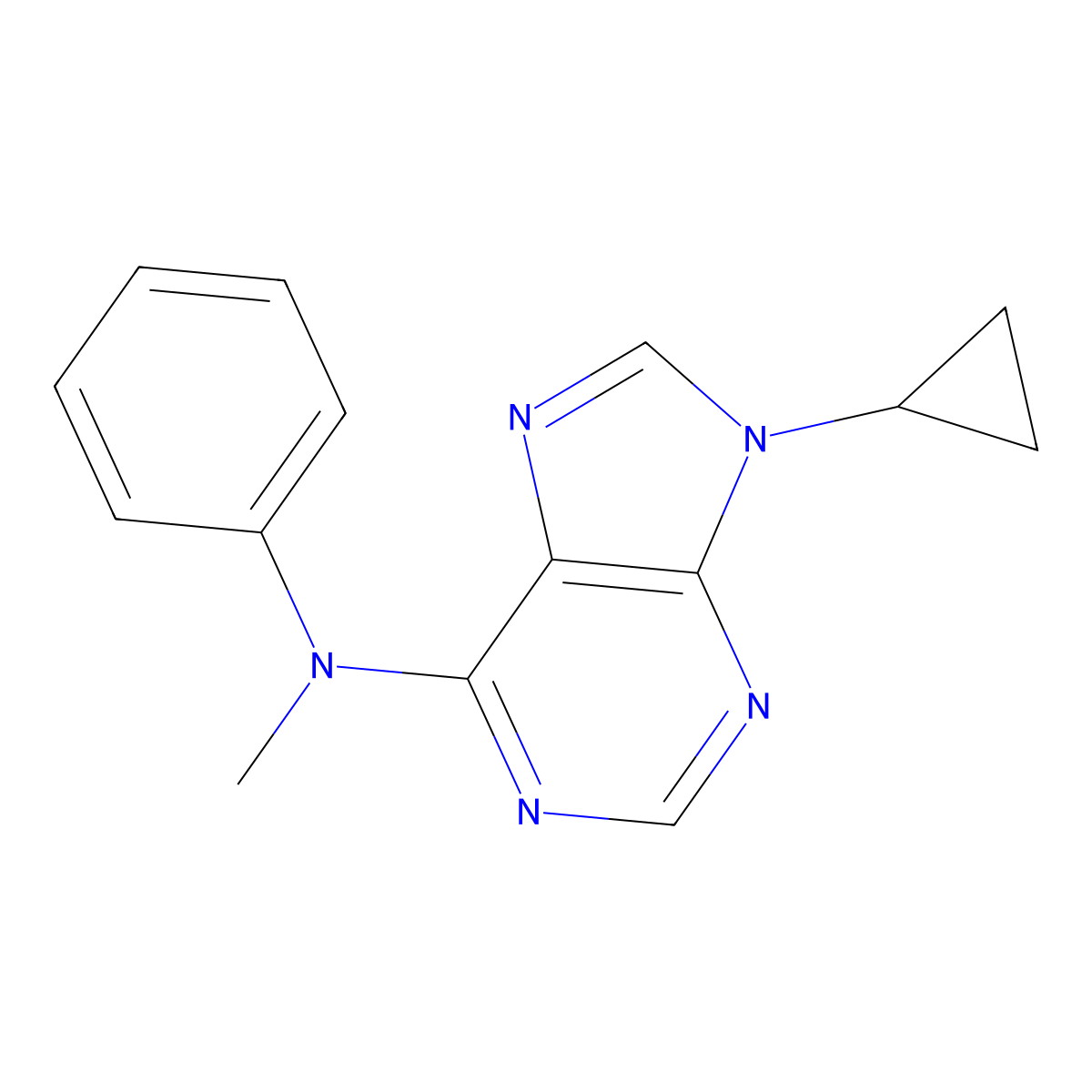 9-cyclopropyl-N-methyl-N-phenyl-9H-purin-6-amine molecular structure, CAS 2742007-08-3