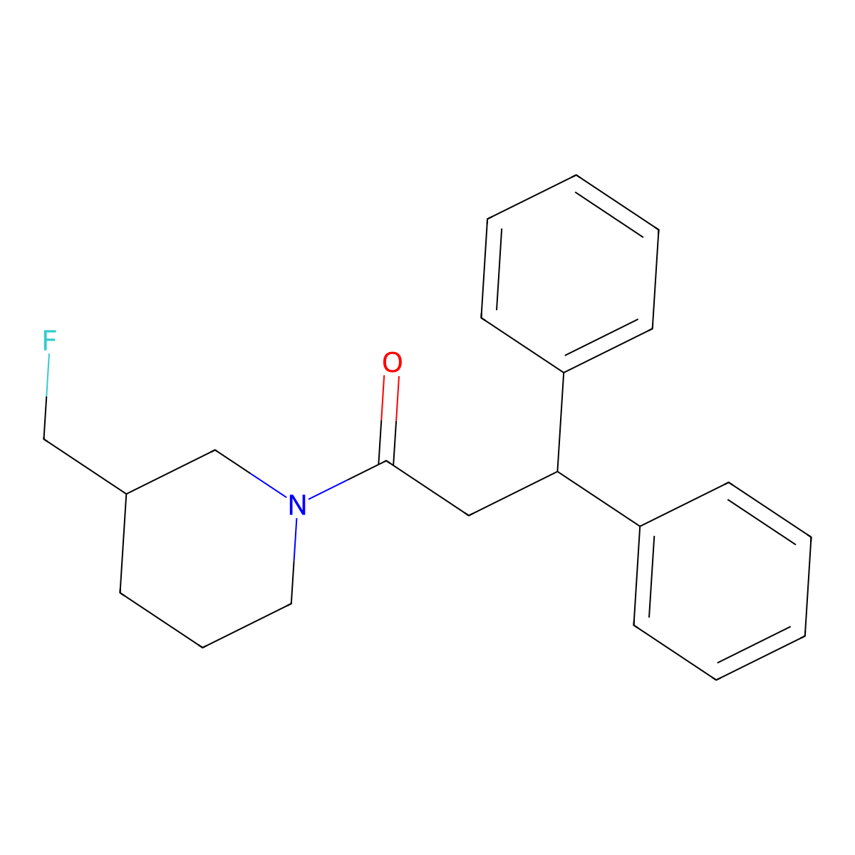 1-[3-(Fluoromethyl)piperidin-1-yl]-3,3-diphenylpropan-1-one molecular structure, CAS 2742007-09-4