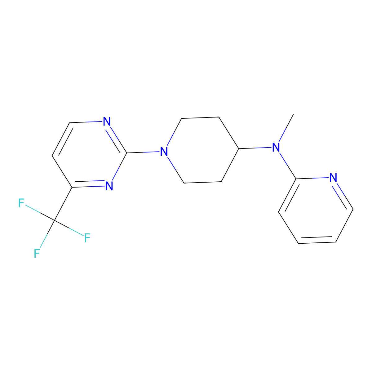 N-methyl-N-{1-[4-(trifluoromethyl)pyrimidin-2-yl]piperidin-4-yl}pyridin-2-amine molecular structure, CAS 2742007-17-4