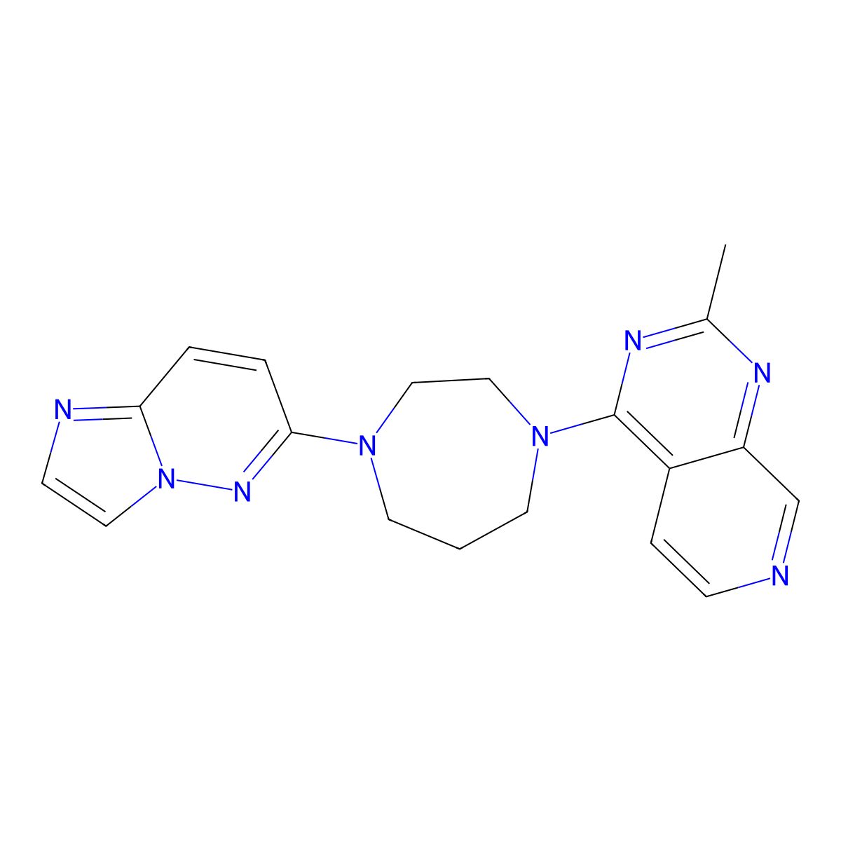 1-{Imidazo[1,2-b]pyridazin-6-yl}-4-{2-methylpyrido[3,4-d]pyrimidin-4-yl}-1,4-diazepane molecular structure, CAS 2742007-23-2