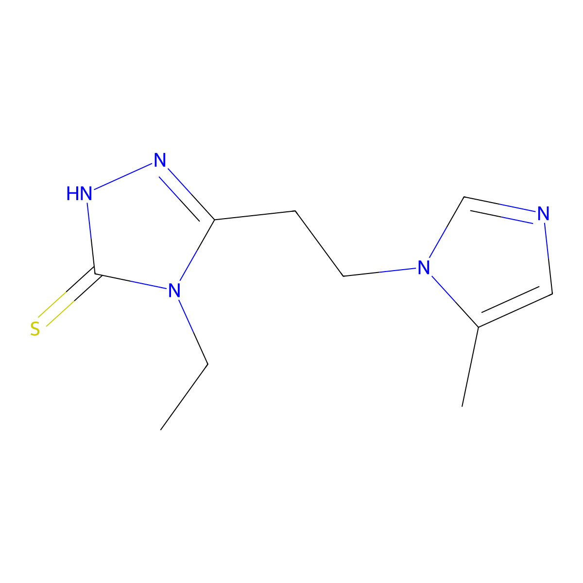 4-ethyl-3-[2-(5-methyl-1H-imidazol-1-yl)ethyl]-4,5-dihydro-1H-1,2,4-triazole-5-thione molecular structure, CAS 2742007-24-3