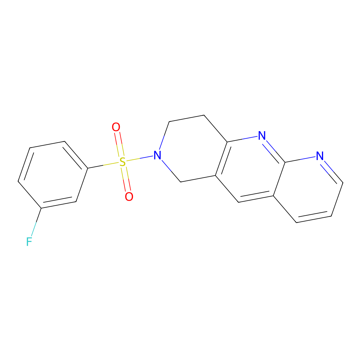 7-(3-fluorobenzenesulfonyl)-6H,7H,8H,9H-pyrido[2,3-b]1,6-naphthyridine molecular structure, CAS 2742007-41-4