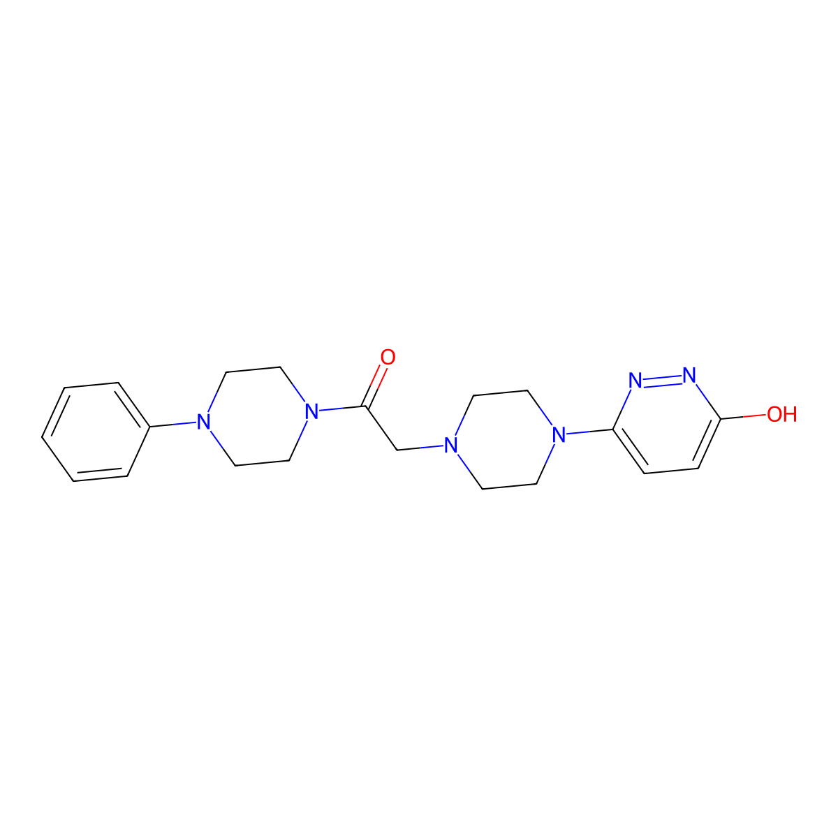 2-[4-(6-Hydroxypyridazin-3-yl)piperazin-1-yl]-1-(4-phenylpiperazin-1-yl)ethan-1-one molecular structure, CAS 2742007-44-7