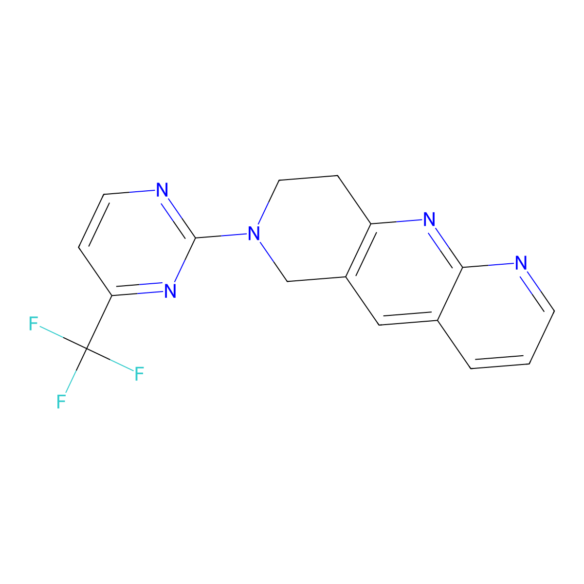 2-{6H,7H,8H,9H-pyrido[2,3-b]1,6-naphthyridin-7-yl}-4-(trifluoromethyl)pyrimidine molecular structure, CAS 2742007-45-8