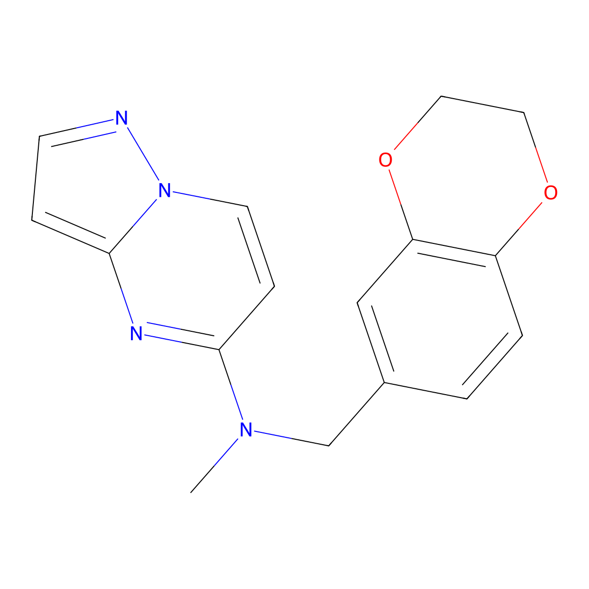 N-[(2,3-dihydro-1,4-benzodioxin-6-yl)methyl]-N-methylpyrazolo[1,5-a]pyrimidin-5-amine molecular structure, CAS 2742007-46-9