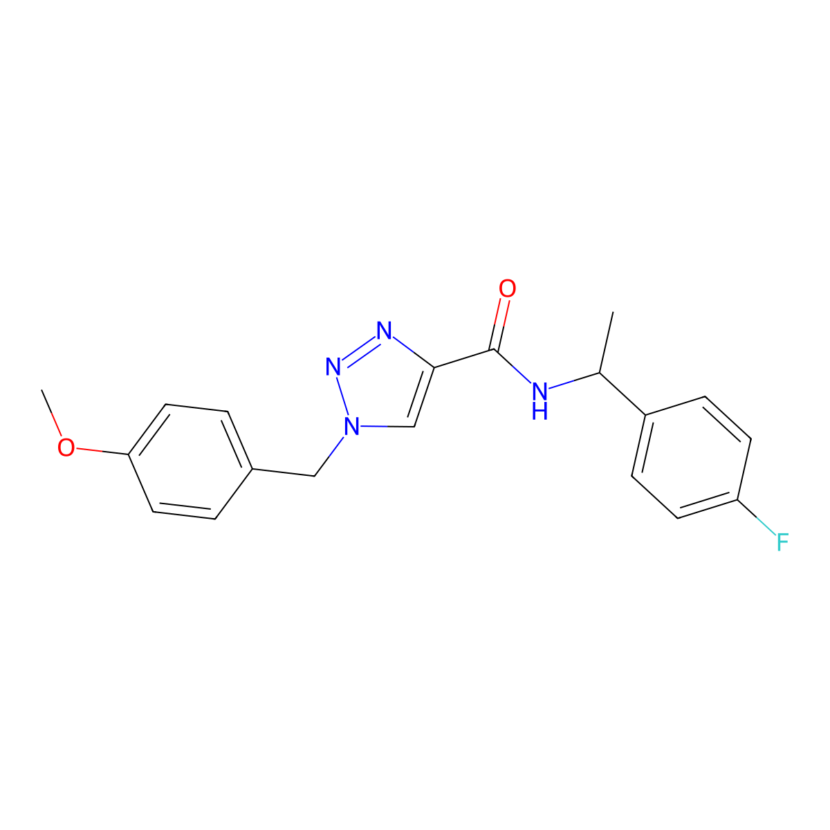 N-[1-(4-fluorophenyl)ethyl]-1-[(4-methoxyphenyl)methyl]-1H-1,2,3-triazole-4-carboxamide molecular structure, CAS 2742007-58-3