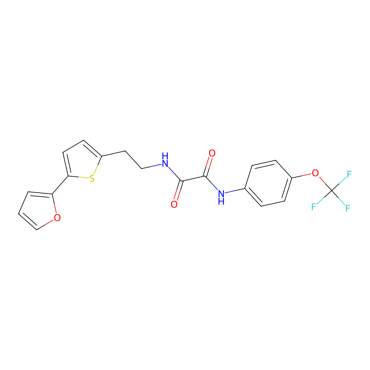 N-{2-[5-(furan-2-yl)thiophen-2-yl]ethyl}-N'-[4-(trifluoromethoxy)phenyl]ethanediamide molecular structure, CAS 2742010-48-4