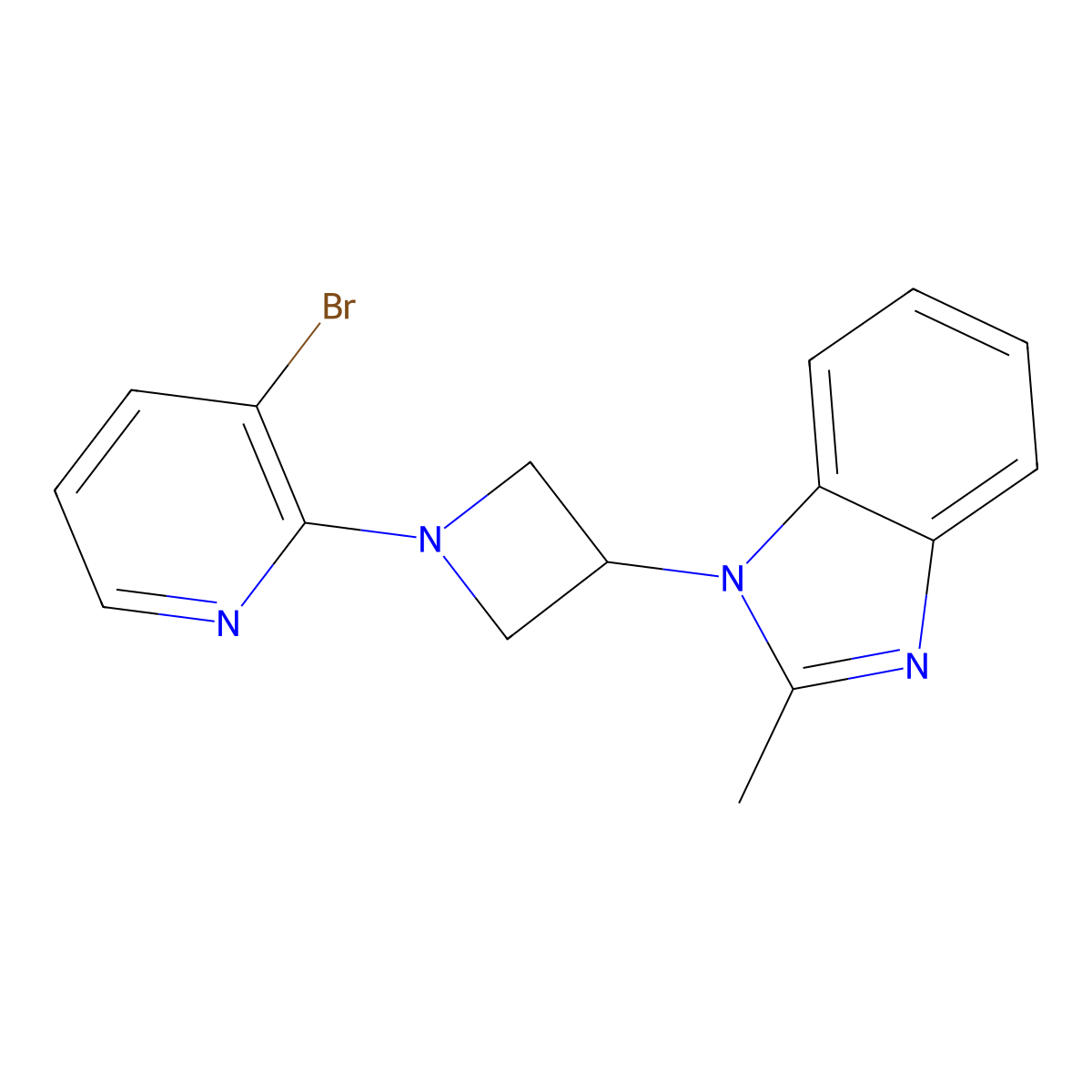 1-[1-(3-bromopyridin-2-yl)azetidin-3-yl]-2-methyl-1H-1,3-benzodiazole molecular structure, CAS 2742010-49-5