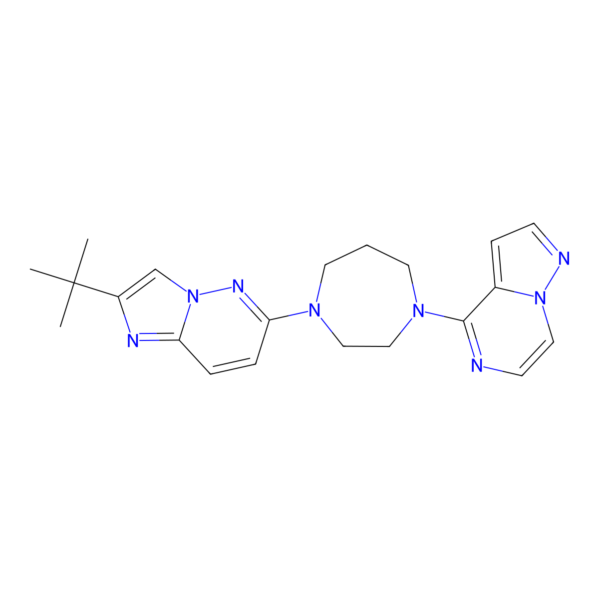 1-{2-Tert-butylimidazo[1,2-b]pyridazin-6-yl}-4-{pyrazolo[1,5-a]pyrazin-4-yl}-1,4-diazepane molecular structure, CAS 2742010-56-4