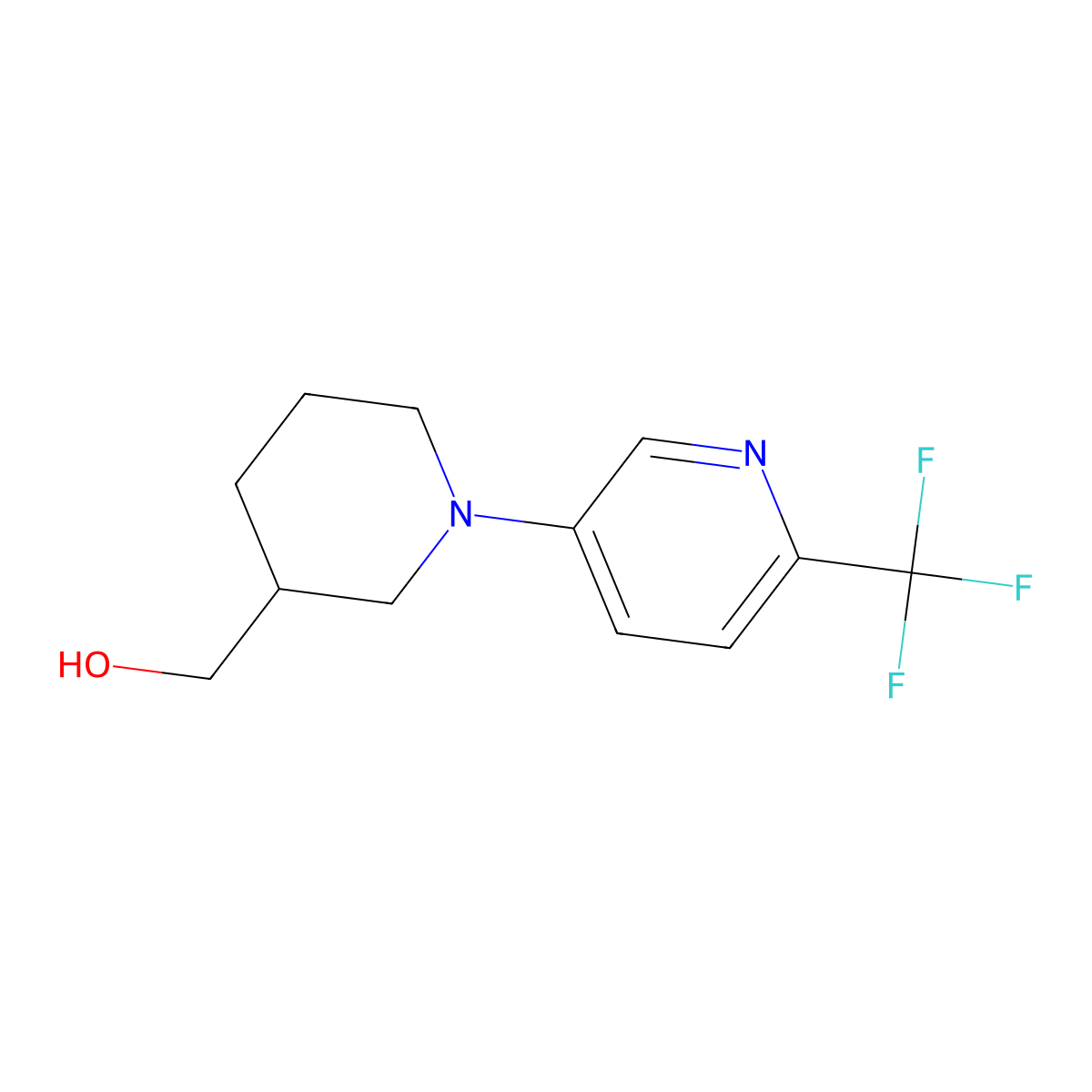 {1-[6-(Trifluoromethyl)pyridin-3-yl]piperidin-3-yl}methanol molecular structure, CAS 2742010-59-7