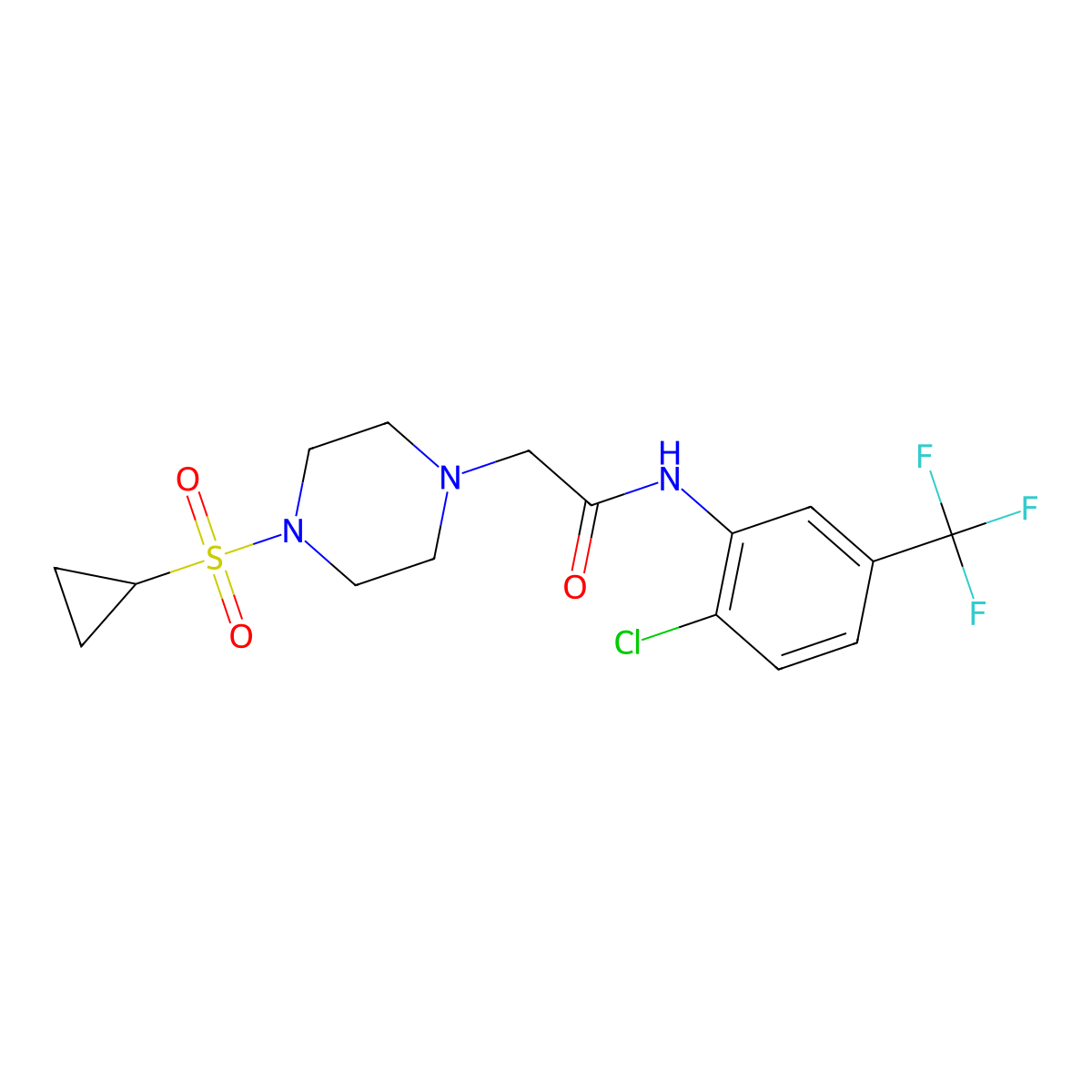 N-[2-chloro-5-(trifluoromethyl)phenyl]-2-[4-(cyclopropanesulfonyl)piperazin-1-yl]acetamide molecular structure, CAS 2742010-68-8