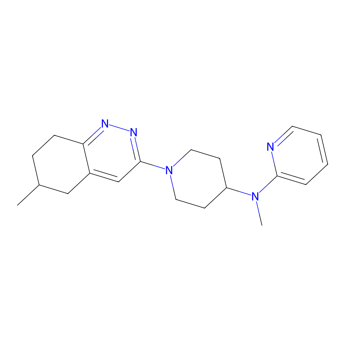 N-methyl-N-[1-(6-methyl-5,6,7,8-tetrahydrocinnolin-3-yl)piperidin-4-yl]pyridin-2-amine molecular structure, CAS 2742010-71-3