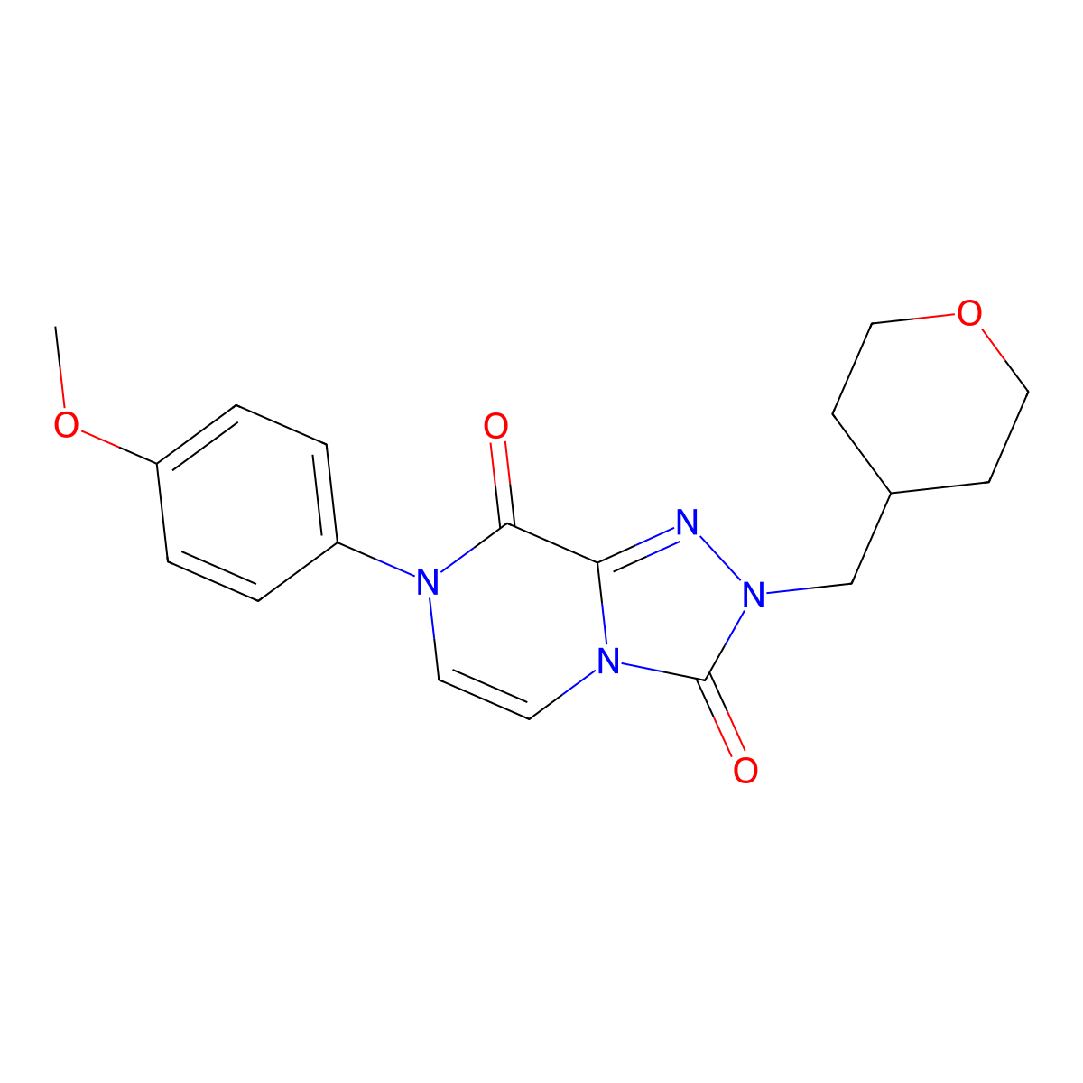 7-(4-methoxyphenyl)-2-[(oxan-4-yl)methyl]-2H,3H,7H,8H-[1,2,4]triazolo[4,3-a]pyrazine-3,8-dione molecular structure, CAS 2742010-79-1