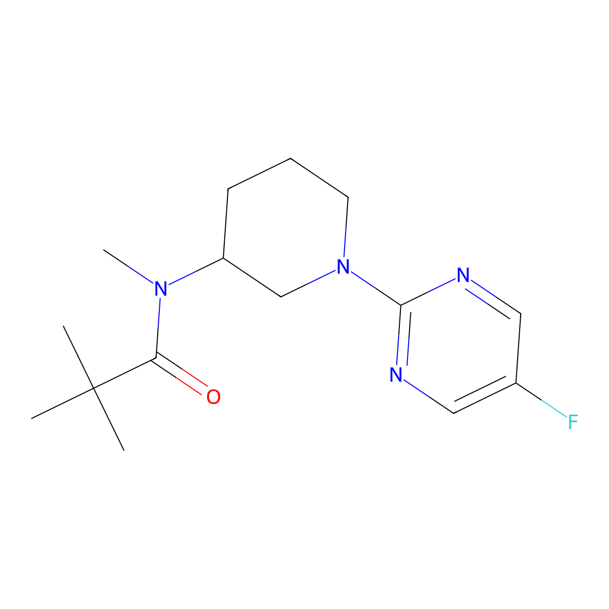 N-[1-(5-fluoropyrimidin-2-yl)piperidin-3-yl]-N,2,2-trimethylpropanamide molecular structure, CAS 2742011-13-6