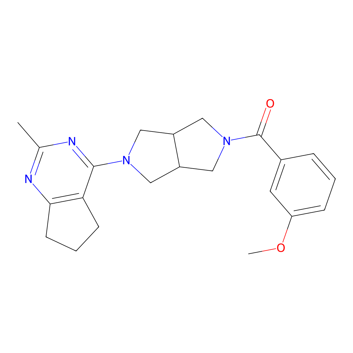 2-(3-methoxybenzoyl)-5-{2-methyl-5H,6H,7H-cyclopenta[d]pyrimidin-4-yl}-octahydropyrrolo[3,4-c]pyrrole molecular structure, CAS 2742011-16-9