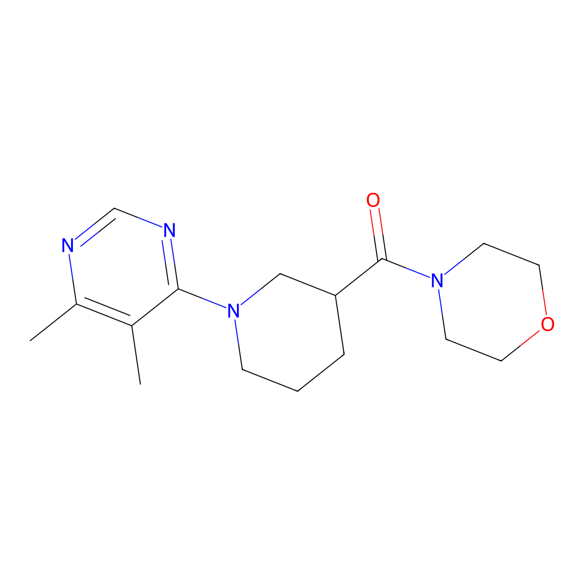 4-[1-(5,6-Dimethylpyrimidin-4-yl)piperidine-3-carbonyl]morpholine molecular structure, CAS 2742011-34-1