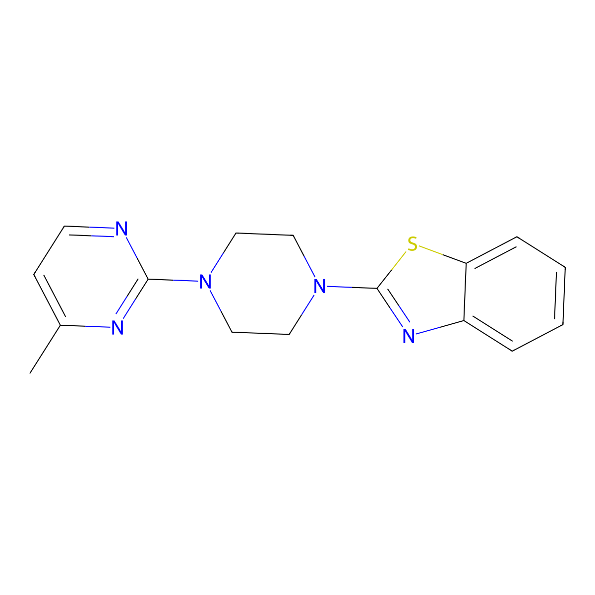 2-[4-(4-Methylpyrimidin-2-yl)piperazin-1-yl]-1,3-benzothiazole molecular structure, CAS 2742011-38-5