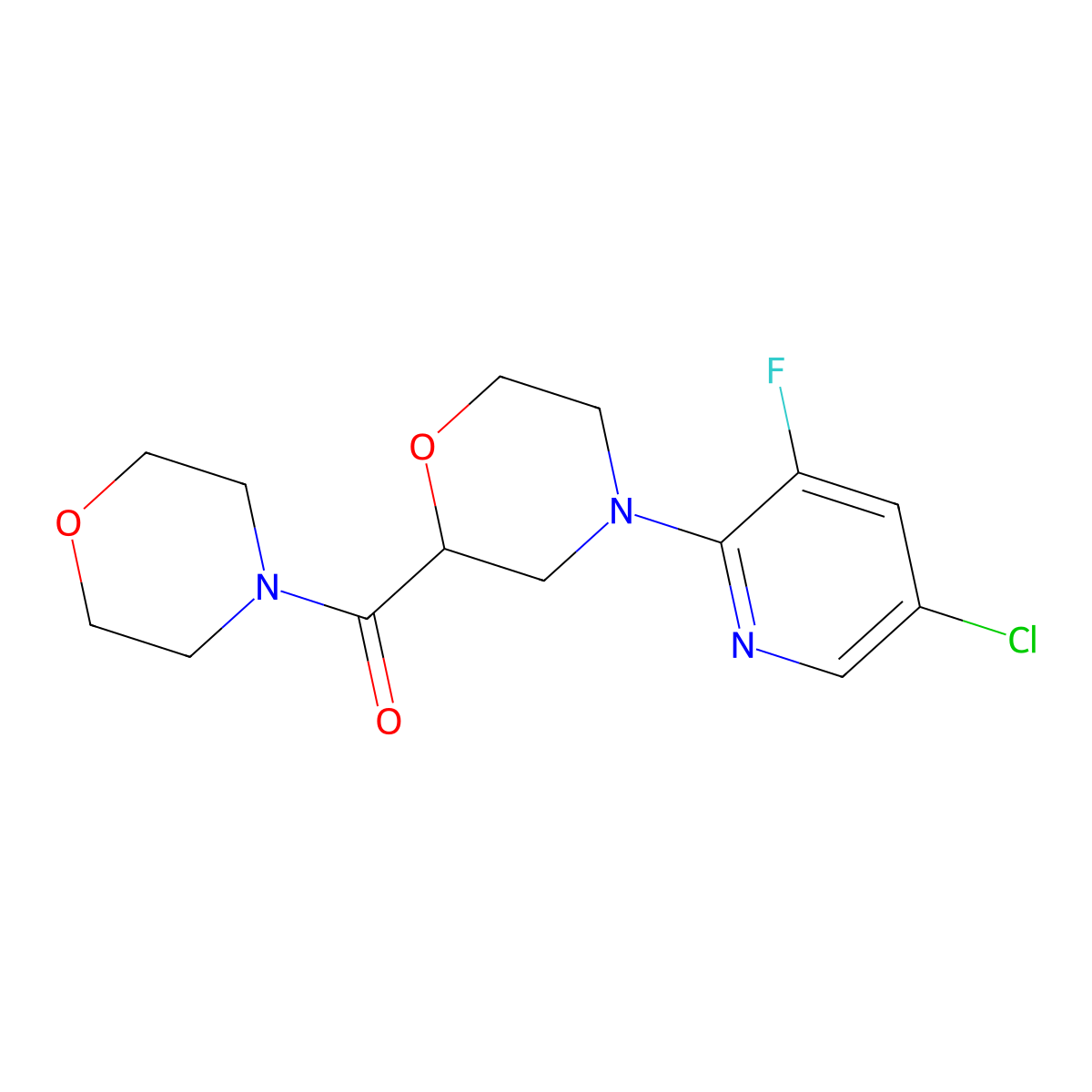 4-(5-Chloro-3-fluoropyridin-2-yl)-2-(morpholine-4-carbonyl)morpholine molecular structure, CAS 2742011-40-9