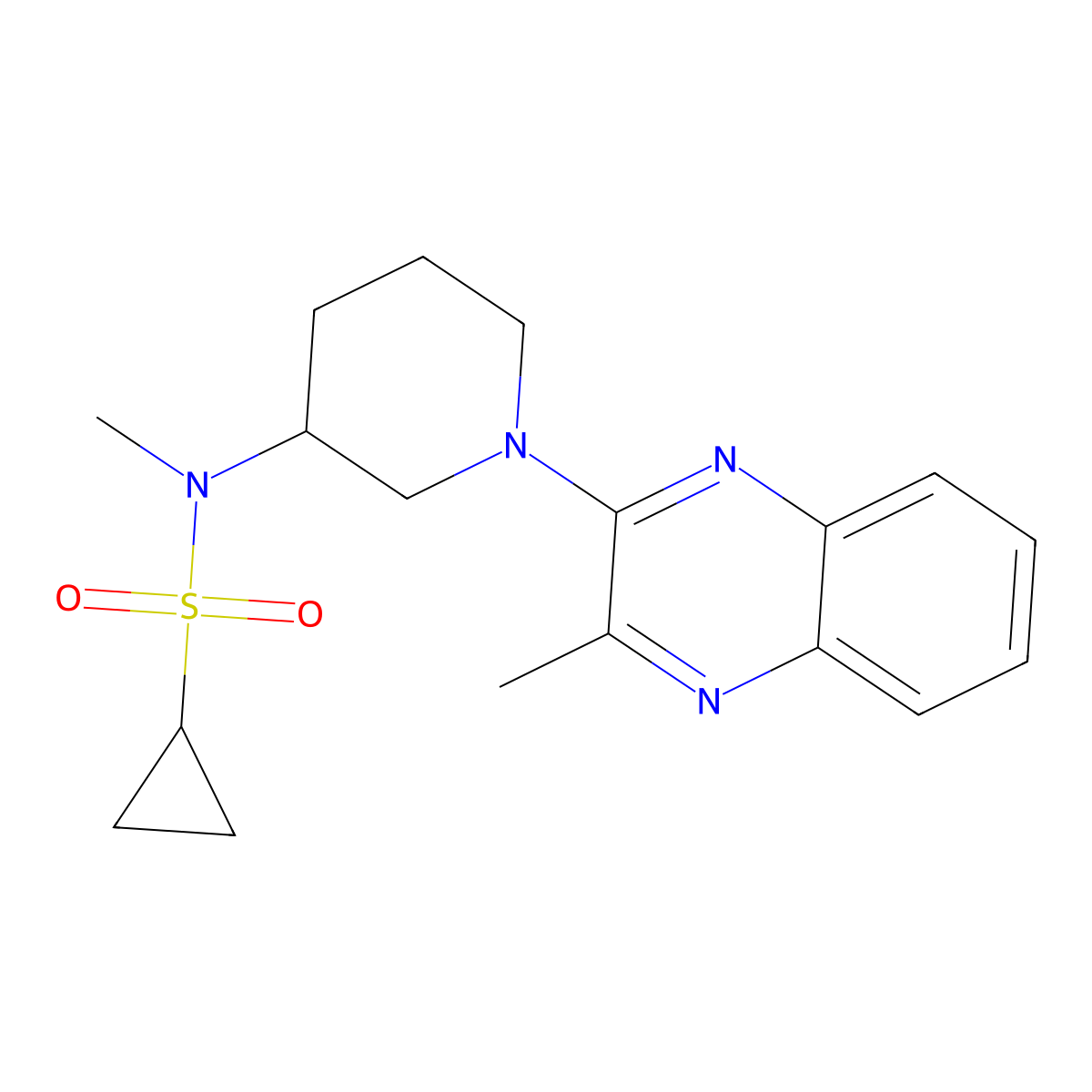 N-methyl-N-[1-(3-methylquinoxalin-2-yl)piperidin-3-yl]cyclopropanesulfonamide molecular structure, CAS 2742011-48-7