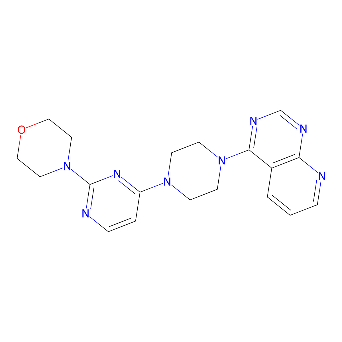 4-[4-(4-{Pyrido[2,3-d]pyrimidin-4-yl}piperazin-1-yl)pyrimidin-2-yl]morpholine molecular structure, CAS 2742011-50-1