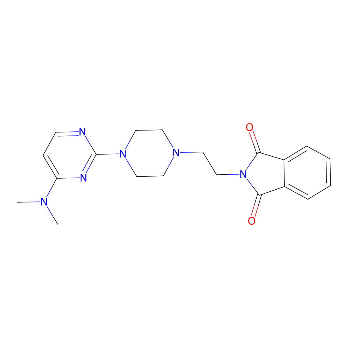 2-(2-{4-[4-(dimethylamino)pyrimidin-2-yl]piperazin-1-yl}ethyl)-2,3-dihydro-1H-isoindole-1,3-dione molecular structure, CAS 2742011-51-2