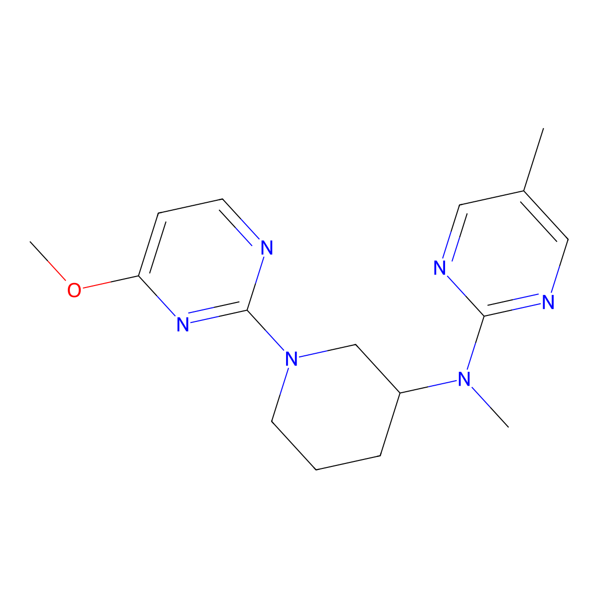N-[1-(4-methoxypyrimidin-2-yl)piperidin-3-yl]-N,5-dimethylpyrimidin-2-amine molecular structure, CAS 2742011-52-3